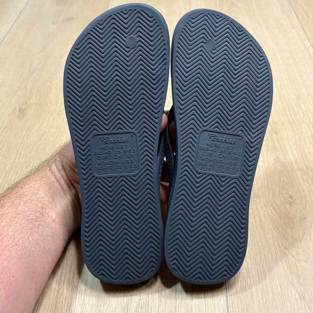 Archies Arch Support Flip Flops Navy Blue Orthotic Sandals Mens 7 Womens 8 Thong - Picture 4 of 5